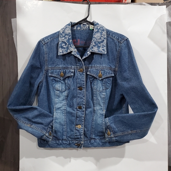 Denim Oversized Jacket Size M 💙 Yellowstone Wardrobe Western Jean - Picture 2 of 8